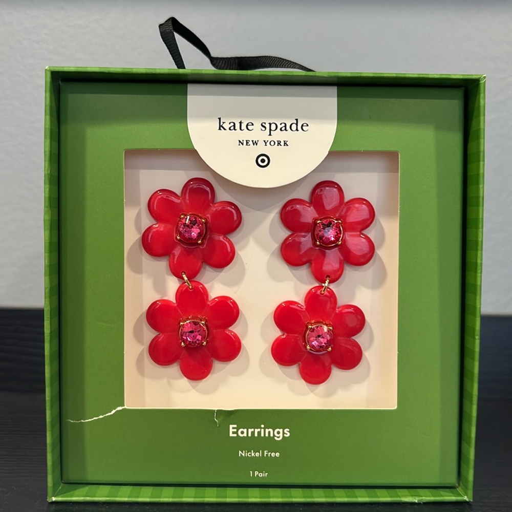 Kate Spade Red drop Earring from Target with gift box